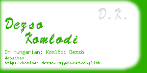 dezso komlodi business card