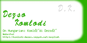 dezso komlodi business card